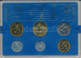 Finnország 1986. 5p - 5M (6xklf) forgalmi sor műanyag tokban T:AU
Finland 1986. 5 Pennia - 5 Markka...