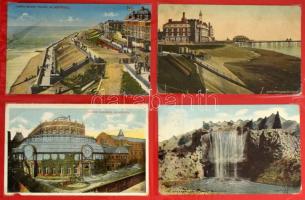 144 db RÉGI város képeslap gyűrűs mappában: Nagy-Britannia, tengerpart / 144 pre-1945 town postcards...