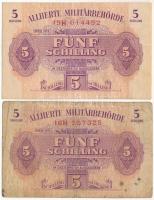 Ausztria / Szövetséges megszállás 1944. 5Sch (2x) T:F szép papír, VG Austria / Allied occupation 1944. 5 Schilling (2x) C:F fine paper, VG Krause P#105