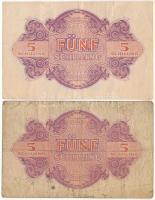 Ausztria / Szövetséges megszállás 1944. 5Sch (2x) T:F szép papír, VG
Austria / Allied occupation 19...