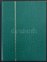 32 fehér lapos A4-es berakó, zöld műbőr borítóval