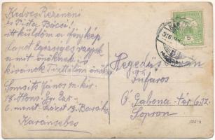 1916 Karánsebes, Caransebes; osztrák-magyar katonák csoportja / WWI K.u.K. military, group of soldie...