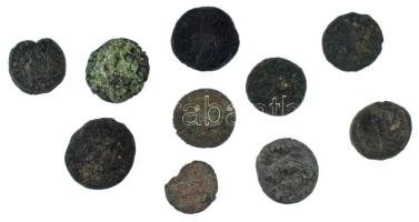 Római Birodalom vegyes ~III-IV. század 10db-os bronz érmetétel T:vegyes Roman Empire ~3rd-4th century 10pcs bronze coin lot C:mixed