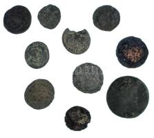 Római Birodalom vegyes ~III-IV. század 10db-os bronz érmetétel T:vegyes Roman Empire mixed ~3rd-4th century 10pcs bronze coin lot C:mixed