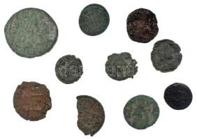 Római Birodalom vegyes ~III-IV. század 10db-os bronz érmetétel T:vegyes Roman Empire ~3rd-4th century 10pcs bronze coin lot C:mixed
