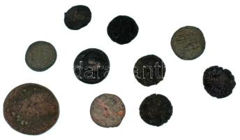 Római Birodalom vegyes ~III-IV. század 10db-os bronz érmetétel T:vegyes Roman Empire ~3rd-4th century 10pcs bronze coin lot C:mixed