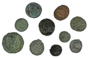 Római Birodalom ~III-IV. század 10db-os bronz érmetétel T:vegyes Roman Empire ~3rd-4th century 10pcs bronze coin lot C:mixed