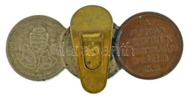 1938. "Felvidéki Emlékérem - II. Rákóczi Ferenc" bronz emlékérem bronz miniatűrje + 1940. ...