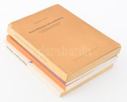 4 db konyhatechnológiai könyv: Pejtsik Árpád: Élelmiszeráruismeret; Burkáné: Vedéglátó szakmai alapismeretek, Ónodi-Török: Felszolgáló ismeretek; Idegenforgalmi földrajz vendéglátóipari szakközépiskolák számára.