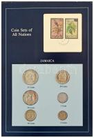 Jamaika 1973-1985. 1c-50c (6xklf), "Coin Sets of All Nations" forgalmi szett felbélyegzett kartonlapon T:UNC Jamaica 1973-1985. 1 Cent - 50 Cents (6xdiff) "Coin Sets of All Nations" coin set on cardboard with stamp C:UNC