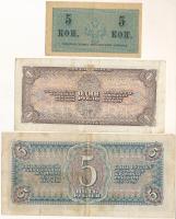 Oroszország 1915. 5k + Szovjetunió 1938. 1R + 5R T:F, tűlyuk
Russia 1915. 5 Kopecks + Soviet Union ...