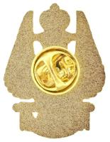 DN "33 - Deus memumque jus" aranyozott, festett fém modern szabadkőműves jelvény (32x24mm)...