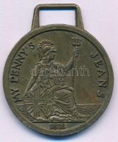 DN "1818 - My Pennys Jeans" bronz modern zseton füllel (33mm) T:AU ND "1818 - My Pennys Jeans" bronze modern token with ear (33mm) C:AU