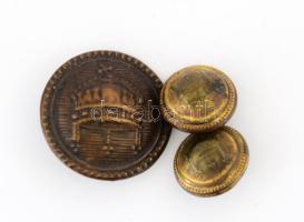 M. Kir. Honvédség, Szent Koronás katonai gombok, 3 db