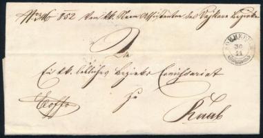 1852 Ex offo with content, "SOMMEREIN" - "PRESSBURG" - "RAAB", 1852 Ex offo teljes tartalommal "SOMMEREIN" - "PRESSBURG" - "RAAB"