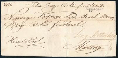 1851 Ex offo with content "SZEKSZÁRD" - Mosony - Ung. Altenburg, 1851 Ex offo teljes tartalommal "SZEKSZÁRD" - Mosony - Ung. Altenburg