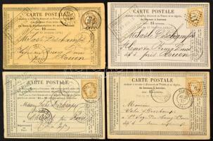 Franciaország 1874-1876 130 db bélyegzésre átnézetlen levelezőlap jó minőségben