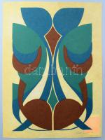 Behring, Edith (1916-1996): Kompozíció, 1972. Szitanyomat, papír, jelzett, számozott (84/100), 58x38 cm