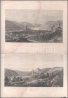 Vegyes különféle metszet tétel, 11 db, közte foltos, sérült, rossz állapotban, 24x33 cm