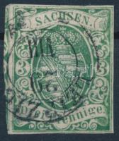 Ónémet állam - Sachsen 1851 Mi 2 II luxus darab! (min. Mi EUR 120.-)