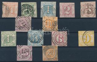 Ónémet állam - Thurn und Taxis 1859/1861 Mi 13-25 RR! szép minőség (Mi EUR 1.880.-) (Mi 19 papírelvé...