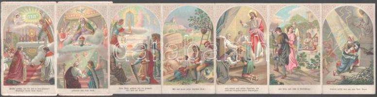 cca 1900 "Vater unser" - Miatyánk litho imafüzet, 8 db litho képpel