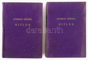 Heiden, Konrad: Hitler 1-2. köt. Brastislava-Pozsony, 1937., Prager, 242+4 p.; 243+3 p. Kiadói aranyozott egészvászon-kötés, kopott borítóval.