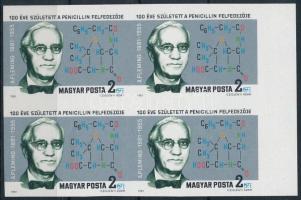 1981 Alexander Fleming ívszéli vágott négyestömb