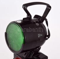 cca 1960 Rendőr lámpa, német, piros, narancssárga és zöld bakelit fényszínezőkkel, szép állapotban, ...