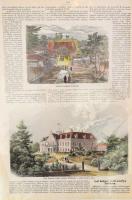 1862 gr. Andrássy Gyula kastélya Terebesen. Színezett fametszet. Vasárnapi Újság. Lapméret. 16x34 cm