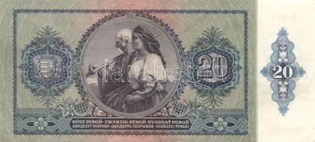 1941. 20P (2x) egymásutáni sorszámmal + zöld "Kerületi Pártvezető Kőszeg" felülbélyegzésse...