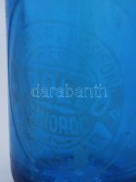 Fabrica De Sifon Apolló Ghiroc gyoroki erdélyi kék szódásüveg, kissé sérült sasfejes fejjel, m: 31 c...