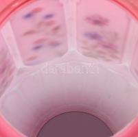 Viktoriánus angol kézzel festett többrétegű szaténüveg előszobai lámpa búra. Jelzés nélkül, minimáli...