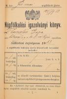 1911 Népfölkelési igazolványi könyv Zemplén Géza hadapród a m. kir. 6. vártüzér ezredbeli katona rés...