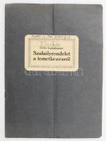 1935 Markóc község szabályrendelete a temetésről valamint jóváhagyó levél. 10p. Hajtva