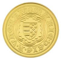 DN "Magyar aranypénzek utánveretben - Mária aranyforint" aranyozott Ag emlékérem kapszuláb...