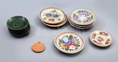 Pázmány 12 darab kerámia tálka, 1-1 mázkopással, jelzett, d: 11 cm alatt