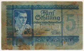 Ausztria 1927. 5Sch "1028 639965" T:VG, pici anyaghiány, folt Austria 1927. 5 Schilling "1028 639965" C:VG, tiny missing material, spot Krause P#93