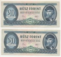1975. 20Ft (2x) sorszámkövetők "C 913 113145 - C 913 113146" T:F szép papír Adamo F16