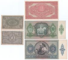 1920. 20f "35" + 50f "06" + 2K csillagos sorszámmal + 1936. 10P + 1941. 20P T:AU...