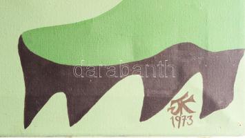 JK jelzéssel: Olaj, vászon, jelzett, tetején kis sérüléssel 60x80 cm