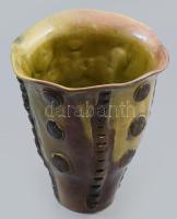 Iparművész kerámia váza, m: 18 cm
