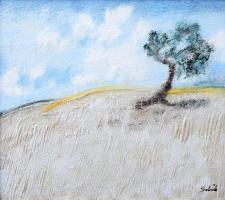 Sebők Lajos (?-?) No 57. (2015) Zománc, fémlap, jelzett, keretben. 19x20 cm