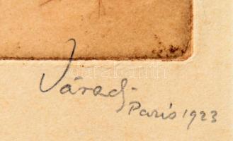 Váradi Albert (1896-1925): A költő arcképe, 1923, Paris. Rézkarc, papír, jelzett, számozott (11/30)....