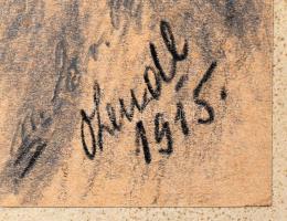 Szende jelzéssel: Zsidó fiú. Ceruza, papír. 26x23 cm Kartonon Karton sérült