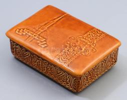 Gránit Eger témájú bonbonier, jelzett, minimális kopással, 10,5x15 cm