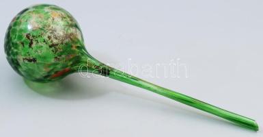 Anyagában színezett üvegdísz, h: 29 cm