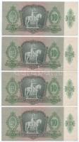 1936. 10P (4x) két részletben sorszámkövetők "B 625 096124 - B 625 096125" + "B 625 0...