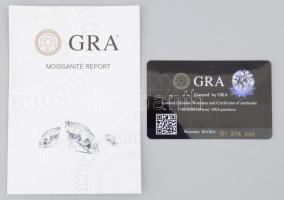 Moissanite 0,5 ct, d: 5 mm, tanúsítvánnyal