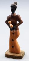 Stilizált fa zenész figura, m: 18,5 cm